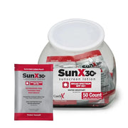 CoreTex Sun X 30+ SPF Individual Sunscreen Packets Travel Size (10ct. with Carrying Case) - Free of Parabens, Oxybenzone, ...