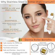Derma Roller Kit for Face, Body, Stretch Marks - Skin Care Kit 540 Microneedle Roller Heads 180-Eyes, 600-Face,1200-Body |...