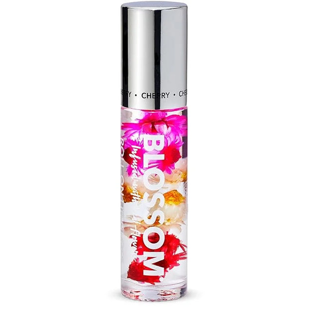 Blossom Roll on Lip Gloss, Scented Clear High Shine Moisturizing Lip Oil, Non Sticky, Infused with Real Flowers, Made in U...