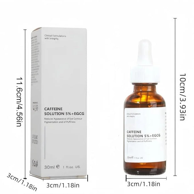 Caffeine Solution 5% + EGCG, Caffeine Eye Serum For Face, Moisturizing Under Eye Solution For Reduces Dark Circles & Puffi...
