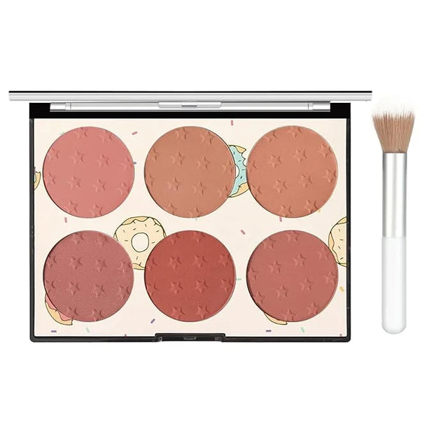 KYDA 6 Colors Blush Palette, Matte and Shimmer Blush Palette, Smooth Blendable Powder, Multiuse Blusher Makeup with Contou...
