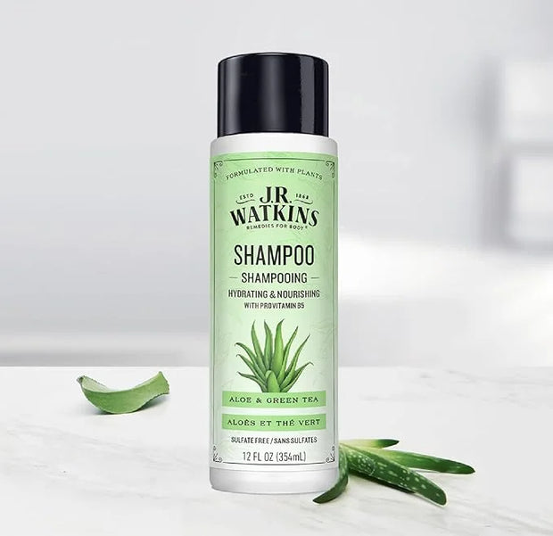 J.R. Watkins Daily Hydration Shampoo, Aloe & Green Tea - 12 fl oz (Pack of 2) - Product Image