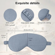 Linen Eye Mask for Girls,Travel Breathable Sleep Mask,Adjustable Strap, Hypoallergenic, Cooling with Travel Bag Gift Packa...
