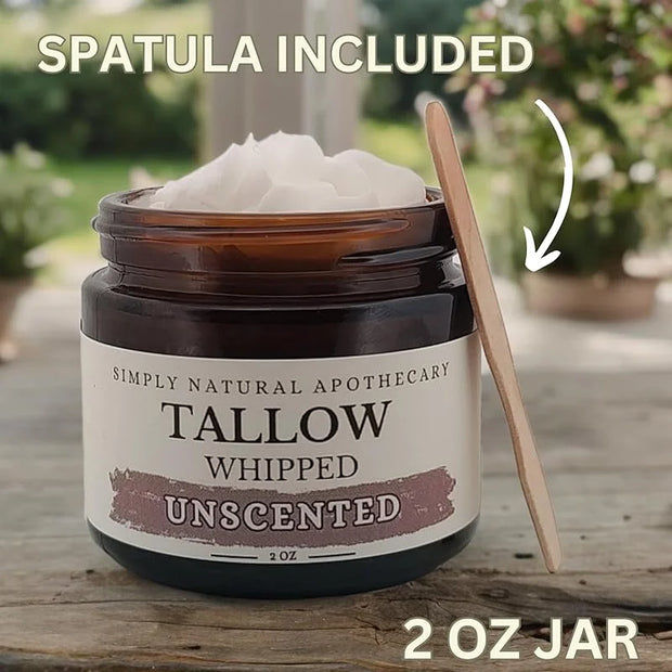 Beef Tallow for Skin Care, Face, Hands - Natural Moisturizer - Whipped - Organic Grass-Fed Beef Fat - Vitamins A, D, E, K ...
