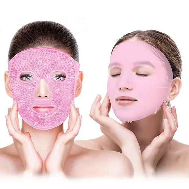 Bundle of CONBELLA Cold Face Eye Masks Ice Face Mask Hot Cold Compress and Ice Face Mask and Silicone Face Mask Cover Set ...