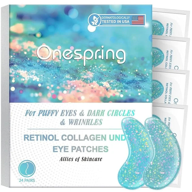 Under Eye Patches for Puffy Eyes - 24 Pairs Retinol Collagen Eye Gel Pads, Reduce Wrinkles, Puffy Eyes, Eye Bags - Eye Mas...