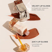 Mistine Makeup Lip Gloss Lip Plumber Non-sticky Tinted Lip Gloss Infused with 1% Peptide Moisturizing Shiny Finish Lip Tin...