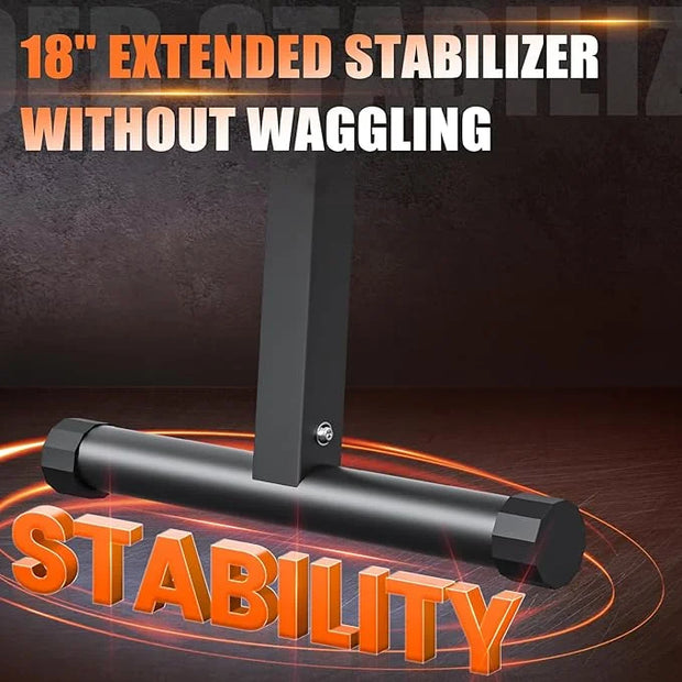 2 In 1 Adjustable Flat Weight Bench - 45.3'' Extended Gym,750LBS Sit 18'' Widened - Product Image