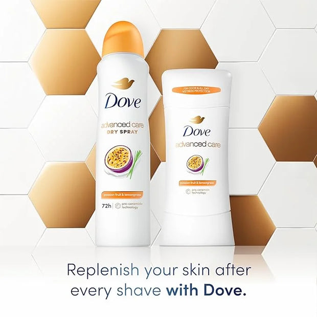 Dove Advanced Care Antiperspirant Deodorant Stick Passion Fruit & Lemongrass scent 4 Count Antiperspirant deodorant with P...