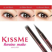 Heroine Make by KISSME Waterproof Smooth Liquid Eyeliner, Japanese Eye Makeup for Smudge-free, Super Keep Brown Black - Pr...