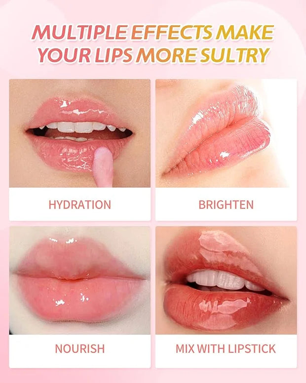 3Pcs Hydrating Lip Oil Set，Non-sticky Lip Oils Gloss Lip Balm Lip Care，Deeply Nourishing and Repairing Prevents Lips Chapp...