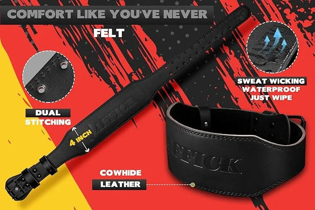 Jaffick Weight lifting Belt for 7MM Leather Pro 4 Inch - Product Image