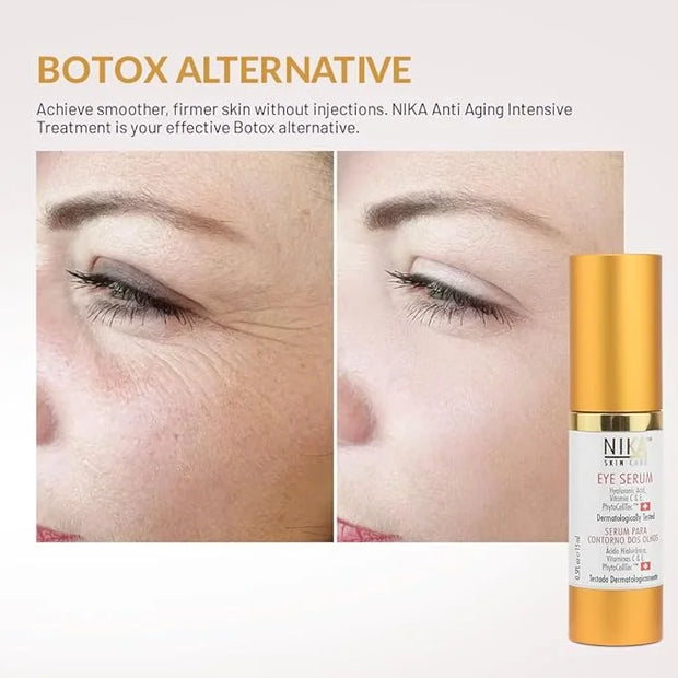 SKIN CARE - Eye Serum with Vitamin C & E, Hyaluronic Acid, Caffeine, and Swiss Apple Stem Cells - Day & Night - Product Image