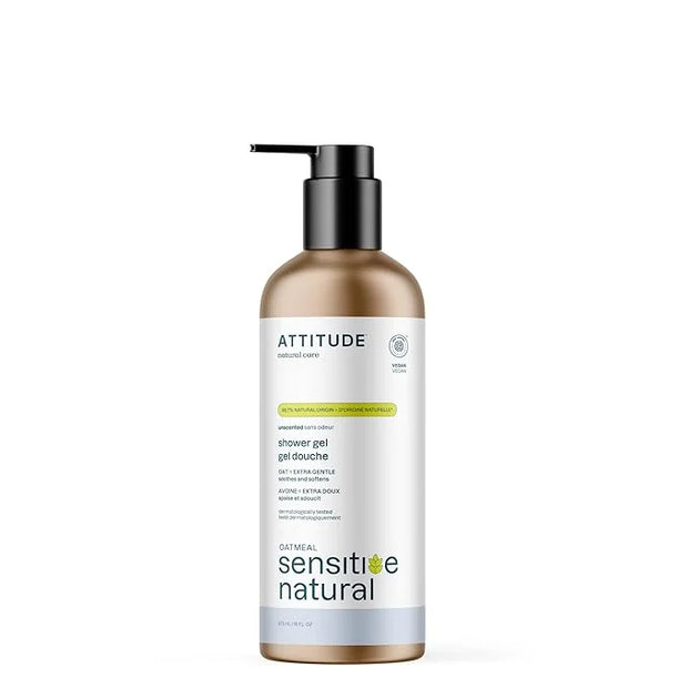 ATTITUDE Body Wash for Sensitive Skin, EWG Verified Shower Gel, Soothing Oat, Dermatologically Tested, Plant and Mineral-B...