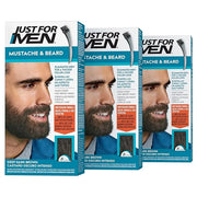 Just For Men Mustache & Beard, Beard Dye for Men with Brush, With Keratin Biotin Aloe and Coconut Oil for Healthy Facial H...