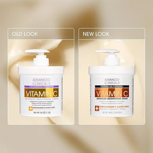 Advanced Clinicals Retinol Body Lotion + Brightening Vitamin C Lotion 2pc Skincare Set For Women & Men | Body Cream & Face...
