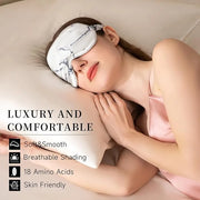 THXSILK Sleep Mask 100% 19 Momme Pure Mulberry Silk Super Smooth Cooling Decorative Sleep Eye Mask Blackout Eye Cover with...