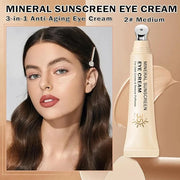 Mineral Sunscreen Eye Cream for Dark Circles,3-in-1 Under Eye Cream Anti Aging for Puffiness and Bags Under Eyes,Under Eye...