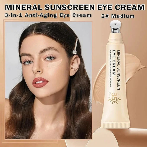 Mineral Sunscreen Eye Cream for Dark Circles,3-in-1 Under Eye Cream Anti Aging for Puffiness and Bags Under Eyes,Under Eye...