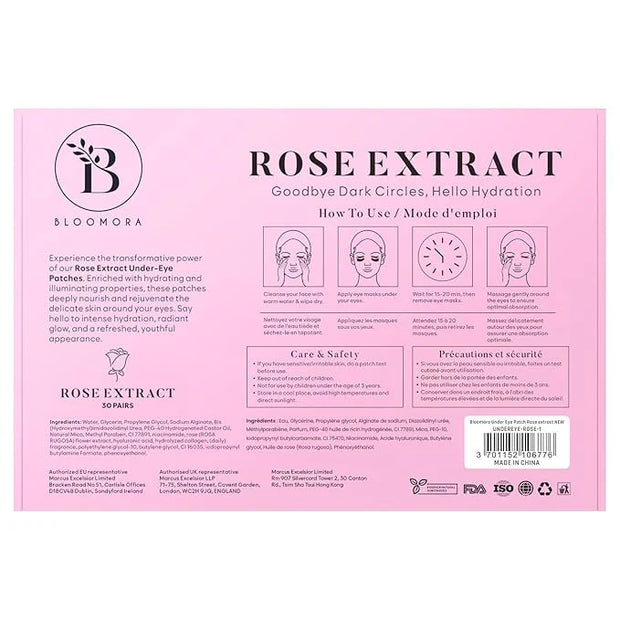 Rose Under Eye Patches (30 Pairs) Under Eye Patches for Dark Circles, Under Eye Patches for Puffy Eyes and Dark Circles, U...