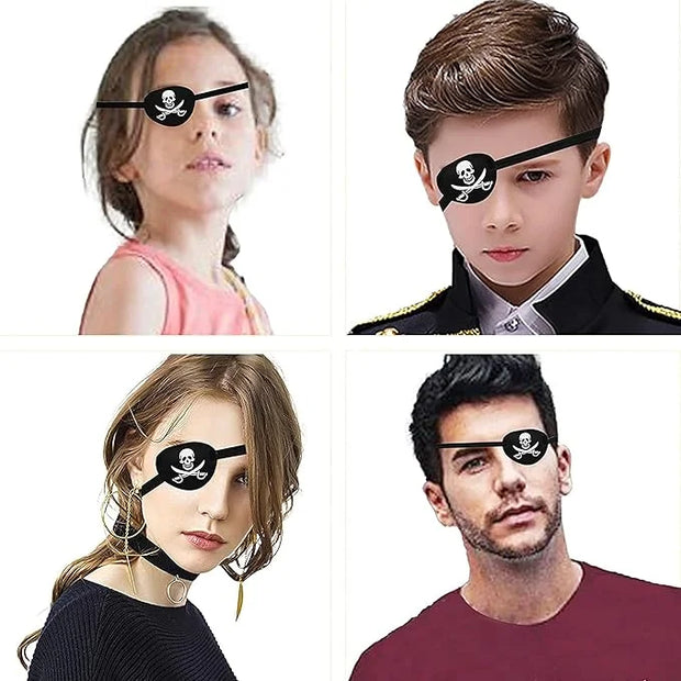Black Single Eye Mask, Pirate Skull Crossbone Eye Patch，Adjustable 3D Eye Patch for Adult and Kid (Pirates Design) - Produ...