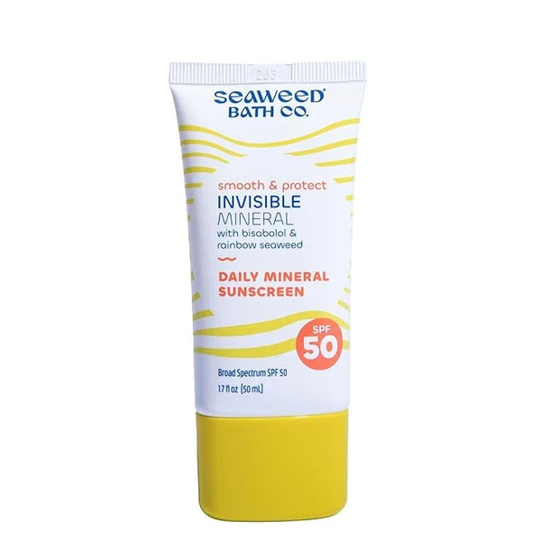 Seaweed Bath Co. Smooth & Protect Invisible Mineral SPF 50 Zinc Oxide Face Sunscreen Gel, 1.7 Oz., Unscented Lightweight F...