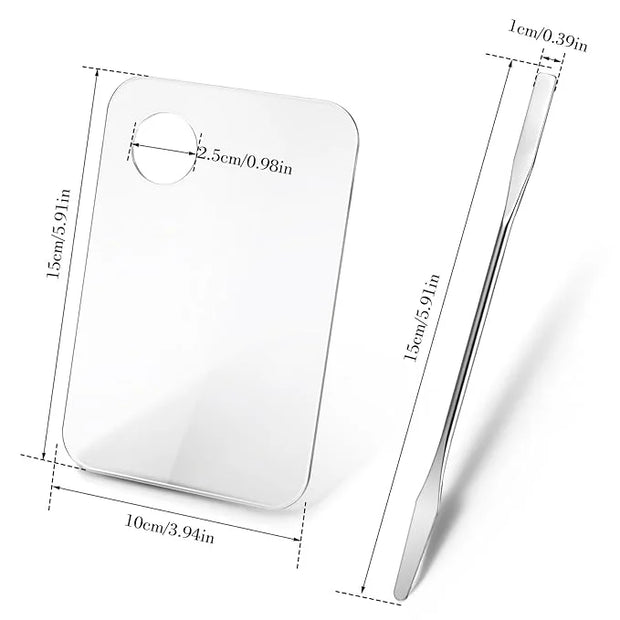 Makeup Palette Tray, Acrylic Foundation Palette with Spatula
