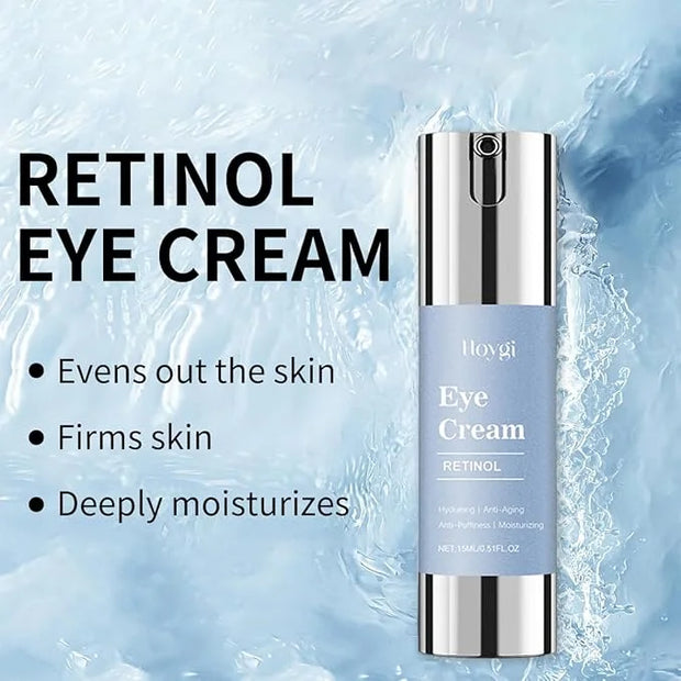 Retinol Eye Cream for Dark Circles & Wrinkles - Advanced Night Repair Treatment with Hyaluronic Acid & Vitamin E | Reduces...