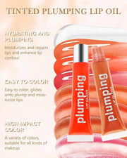 Hydrating Lip Glow Oil-3Pcs Tinted Plumping Lip Oil Lip Plumper, Moisturizing Smooth Lipgloss for Lip Care, Glossy Finish ...