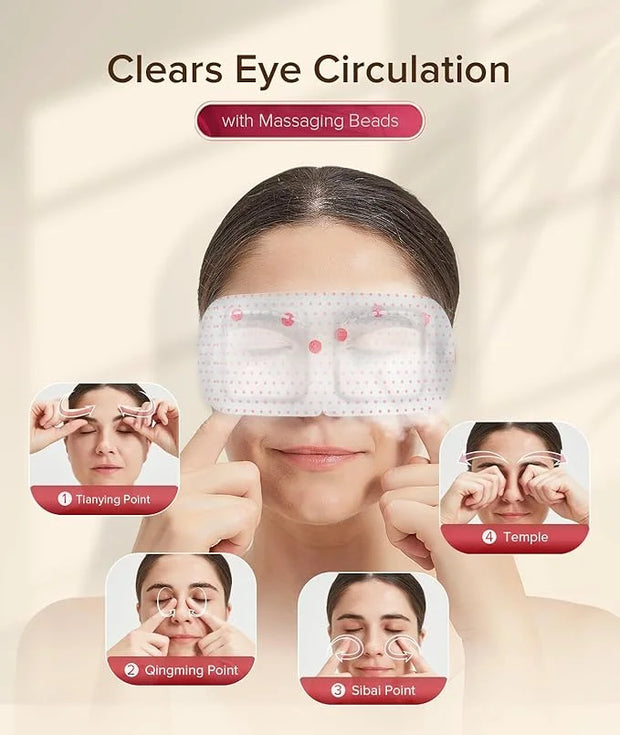 21 Packs Men's Steam Eye Mask, 3D Self Heated, Natural Cotton, Steam Eye Mask for Sleeping, Relaxation, Disposable, Spa, T...