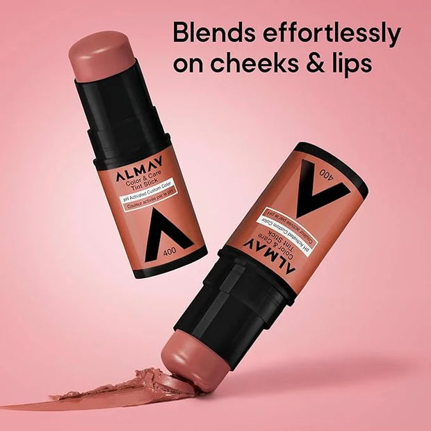 Almay Lip and Cheek Tint, Color & Care Tint Stick, Multi-Use Moisturizing Blush and Lip Color, Dewy Finish, 300 Rose Flush...