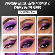 Purple Eyeshadow Palette with Mirror Lilac Violet Plum Tones Matte Shimmer Glitter 6 Colors Mini Eye Shadow Pallet Travel ...