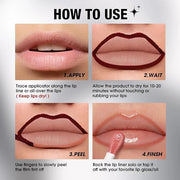 LANGMANNI 2 Colors Long-Lasting Peel Off Lip Liner Set, Waterproof & Smudge-Proof Matte Lip Liners Gift Makeup For Girls (...