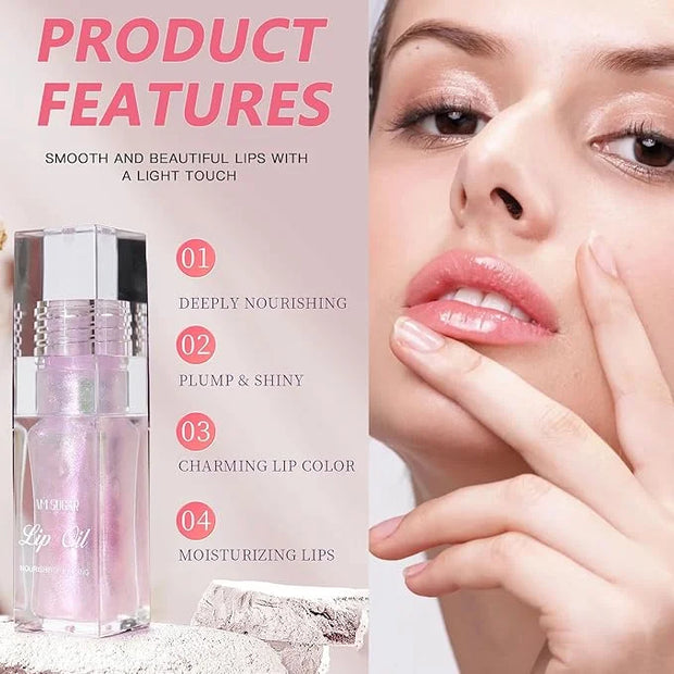 Magic Color Changing Lip Glow, Hydrating Shimmer Tinted Lip Care (Warm Change Tint, Plumping Gloss) - Product Image