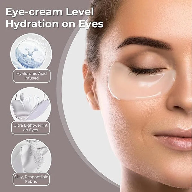 7C Soft Sleep Mask - Eye Mask - Hyaluronic Acid Anti-Aging Under Eye Cover with Adjustable Ear Elastic Straps for Full Nig...