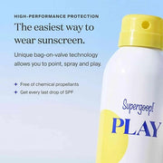 Supergoop! PLAY Antioxidant Body Mist w/ Vitamin C, 3 fl oz - SPF 50 PA++++ Broad Spectrum Sunscreen - Body Spray for Sens...