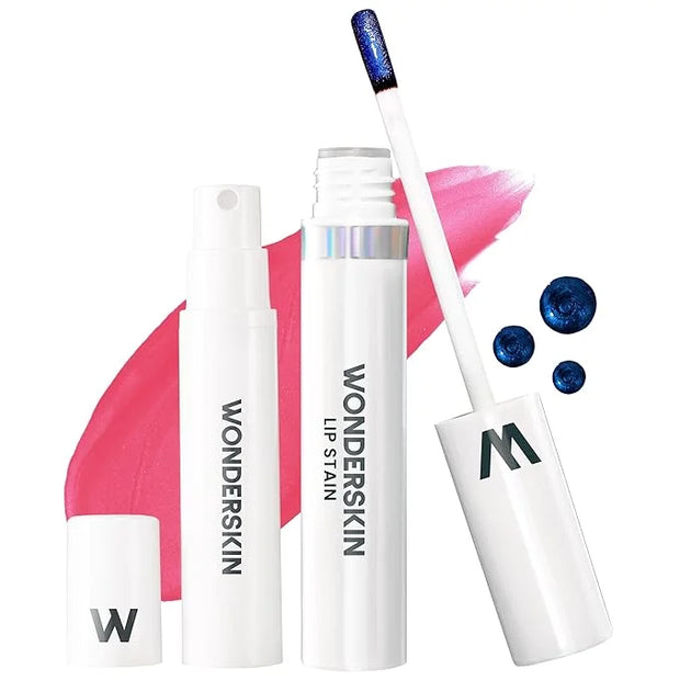 Wonderskin Wonder Blading Lip Stain Peel Off and Reveal Kit - Long Lasting, Waterproof Pink Lip Tint, Transfer Proof Natur...