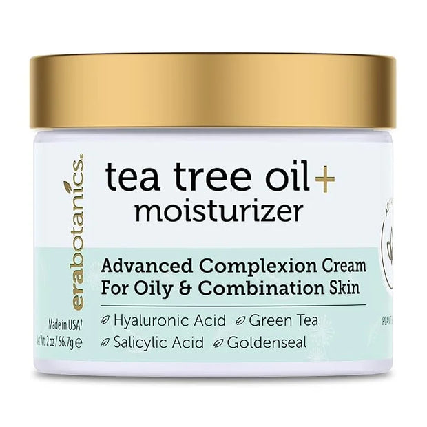 Era Organics Tea Tree Cream Face Moisturizer for Oily Skin - Advanced 7X Balancing Oily Skin Moisturizer - Non-Greasy Mois...