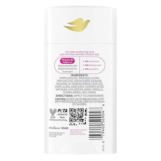 Dove VitaminCare+ Aluminum Free Deodorant Stick for 72H Odor Protection Raspberry & Rose Breathable Deodorant for Women 2....