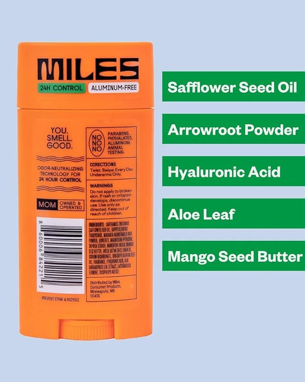 Miles Kids Deodorant for Boys and Girls - Aluminum Free Deodorant for Kids and Teens, Natural, Hypoallergenic, Made in USA...