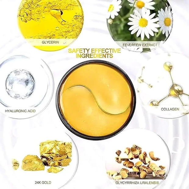 24K Gold Under Eye Mask, For Puffy Eyes and Dark Circles, Anti-Aging and Anti-Wrinke Treatments - Product Image