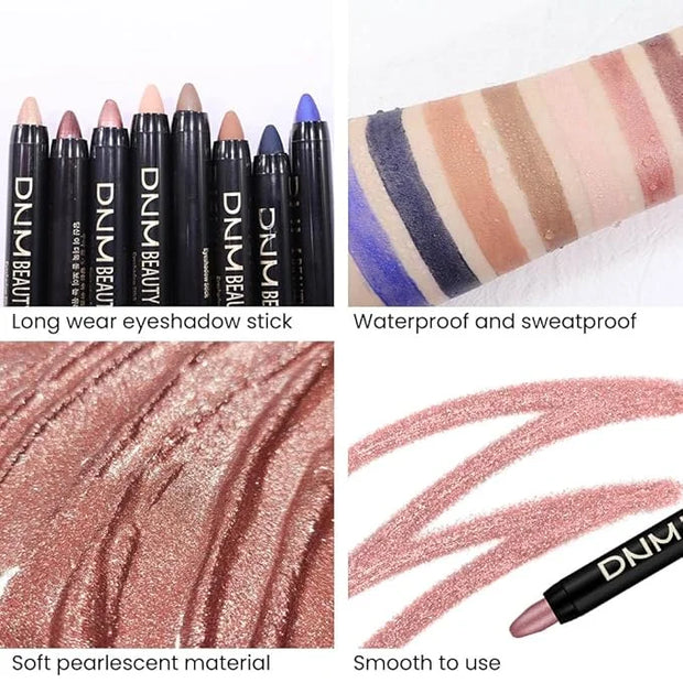 Kaely 8Pcs Cream Eyeshadow Stick Set for Eyes,Sand Orchid Rose Desert Ginger Caramel Midnight Blue Blue,Halloween Makeup,M...