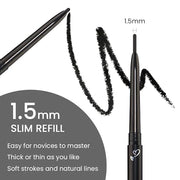 Kaely 1.5mm Skinny Gel Eyeliner Pencil,Black Cat Eye Liner Makeup Pen,Cream Smooth Eyeliner Crayon,delineador de ojos cont...