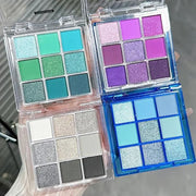 9Colors Green Avocado Color Colorful Bright Eyeshadow Palette Makeup,Highly Pigmented Matte Sparkle Eye Shadow Palette Lon...