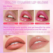 Black Color Changing Lip Oil, Temperature Change Glitter Lip Gloss, Moisturizing Plumping Lip Oil, Light Texture Non Stick...