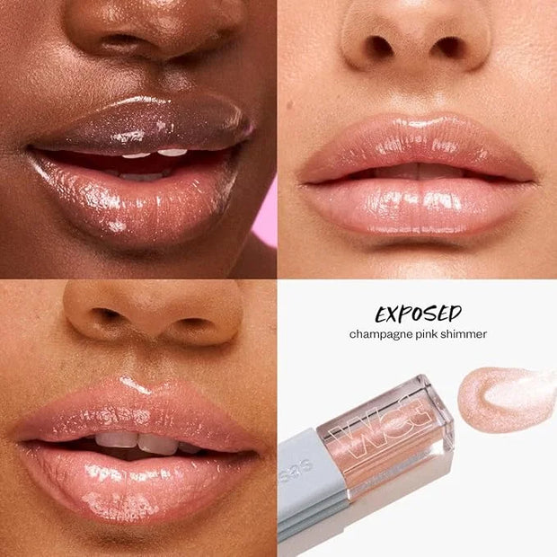 Kosas Wet Lip Oil Gloss - Hydrating Lip Plumping Treatment with Hyaluronic Acid & Peptides, Non-Sticky Finish (Exposed) - ...