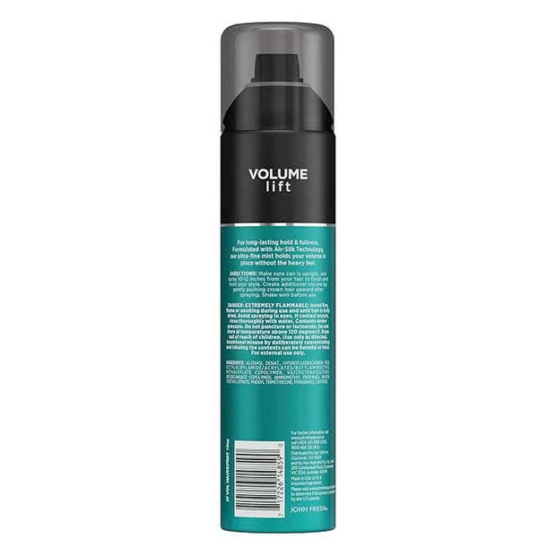 John Frieda Volume Lift Hairspray, Volumizing Hairspray with Air-Silk Technology for Fine or Flat Hair, Adds Body, Long-La...