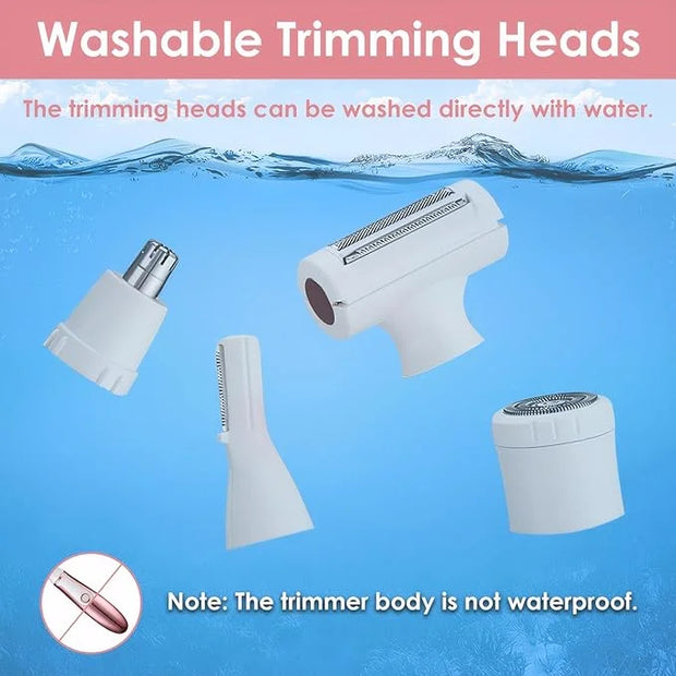4 in 1 Electric Razors for Women, Portable Shaver for Women, Rechargeable Trimmer for Face Arm Body Legs Underarm Bikini -...