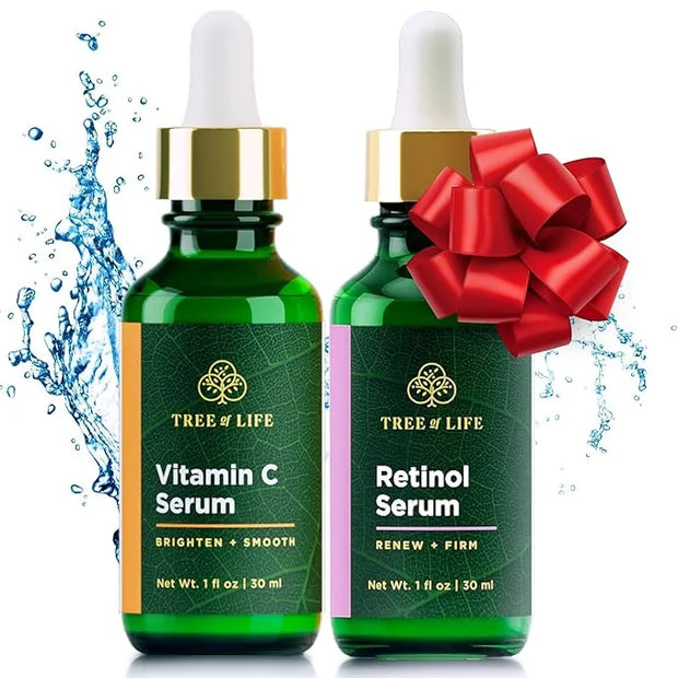 Tree of Life Beauty Facial Skin Care Set, Brightening, Firming, Hydrating, Dry Face, Dermatologist Tested - Vitamin C Seru...