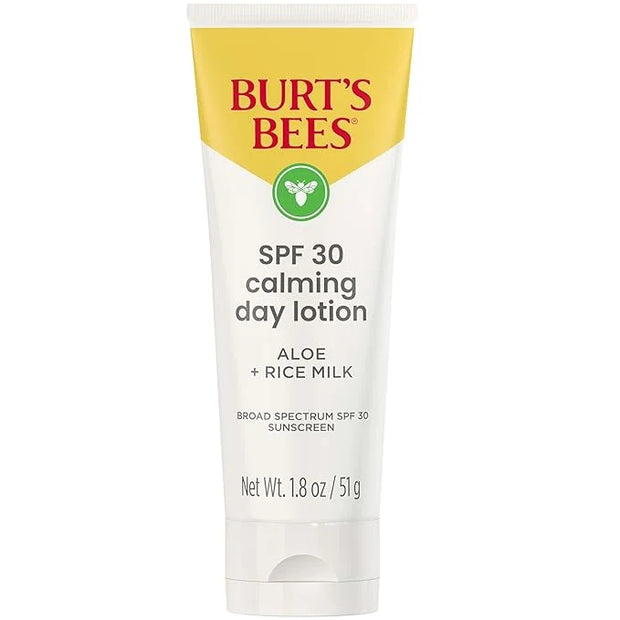 BURTS BEES SPF 30 Calming Day Face Lotion With Aloe and Rice Milk for Sensitive Skin, Sunscreen Face Lotion Soothes Rednes...